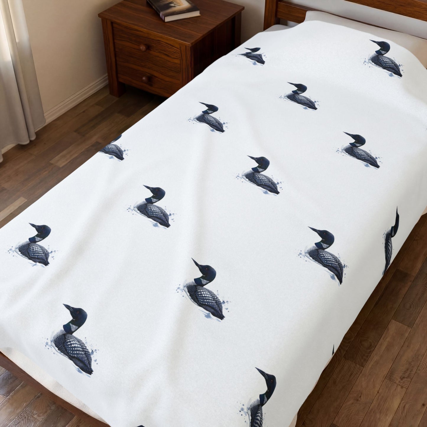 Cottage inspired Loon Plush Blanket